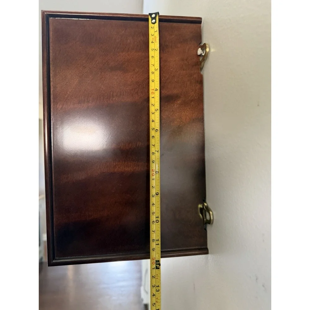 Bombay Company Mahogany Wall Mounted Display Shelf Brass Accents